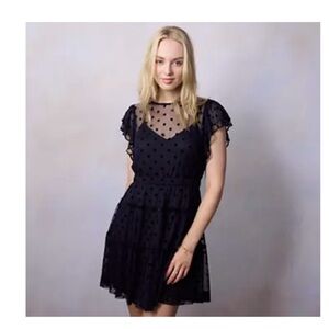 LC Lauren Conrad Black Polka Dot Dress